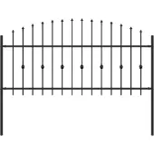 vidaXL Spießzaun ASTEN 200 x 130 cm Pulverbeschichteter Stahl Schwarz