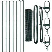 vidaXL Bodenmontierter Euro-Zaun 10 x 1,2 m PVC-beschichteter Stahl