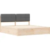 vidaXL Bettgestell mit gepolstertem Kopfteil Dunkelgrau 180 x 200 cm