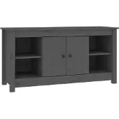 vidaXL TV-Schrank Grau 103x36,5x52 cm Massivholz Kiefer