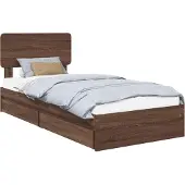 vidaXL Aufbewahrungsbett Braun Eichen-Optik 75 x 190 cm Holzwerkstoff