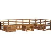vidaXL Ecksofa Set 9 pcs Natur Massivholz Akazie