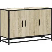 vidaXL Badezimmer-Waschbeckenschrank Sonoma-Eiche 90 x 33 x 60 cm Holzwerkstoff