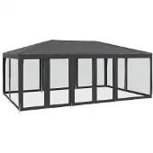 vidaXL Partyzelt mit 10 Mesh-Seitenteilen Anthrazit 6x4 m HDPE