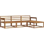 vidaXL Outdoor-Sofagarnitur 4 pcs Natur Massivholz Akazie