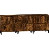 vidaXL Sideboards 3 Stk. Räuchereiche 60x35x70 cm Holzwerkstoff