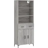 vidaXL Highboard Grau Sonoma 69,5x34x180 cm Holzwerkstoff