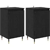 vidaXL Sideboard 2 Stk. Schwarz Eichen-Optik 40 x 35 x 70 cm