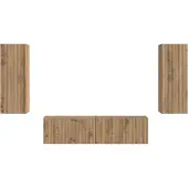 vidaXL TV-Schrankset Wandmontiert 2 pcs Artisan-Eiche Holzwerkstoff