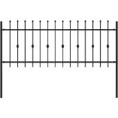 vidaXL Spießzaun ASTEN 200 x 130 cm Pulverbeschichteter Stahl Schwarz