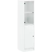 vidaXL Highboard mit Glastür Weiß 35x37x142 cm