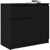 vidaXL Sideboard mit Schublade Schwarz Eichen-Optik 71x35x65 cm