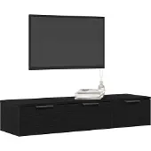 vidaXL Wandschrank Schwarz Eichen-Optik 102 x 30 x 20 cm Holzwerkstoff