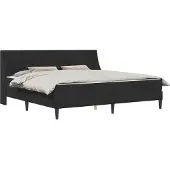 vidaXL Bettgestell mit Matratze mit Matratze Schwarz 200 x 200 cm Samt