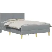 vidaXL Bettrahmen Hellgrau 140 x 190 cm Polyester