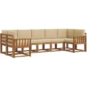 vidaXL Outdoor-Sofagarnitur 7 stk. Natur und Beige