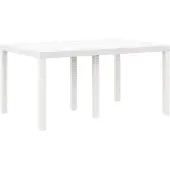vidaXL Gartentisch Weiß 150 x 100 x 73 cm Poly-Rattan