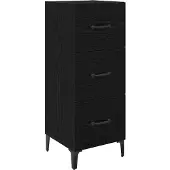 vidaXL Sideboard Schwarz Eichen-Optik 34,5 x 34 x 90 cm Holzwerkstoff