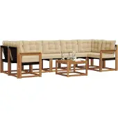 vidaXL Outdoor-Sofagarnitur 8 stk. Natur und Beige