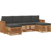vidaXL Sofagarnituren 6 pcs Natur und Anthrazit Massivholz Akazie