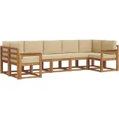 vidaXL Outdoor-Sofagarnitur 7 Stk. Natur und Beige