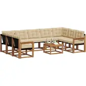 vidaXL Outdoor-Sofagarnitur 10 stk. Natur und Beige