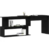 vidaXL Schreibtisch Schwarz Eichen-Optik Holzwerkstoff