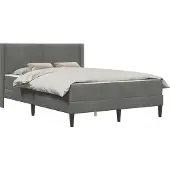 vidaXL Bettgestell mit Matratze Dunkelgrau 140 x 190 cm Samt