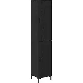 vidaXL Highboard Schwarz Eichen-Optik 34,5 x 34 x 180 cm Holzwerkstoff