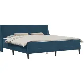 vidaXL Bettgestell mit Matratze mit Matratze Blau 200 x 200 cm Samt