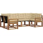 vidaXL Outdoor-Sofagarnitur 6 stk. Natur und Beige