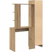 vidaXL Schreibtisch mit Regal mit Speicher 2 Stk. Artisan-Eiche