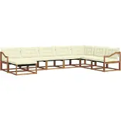 vidaXL Outdoor-Sofagarnitur mit Kissen 8 pcs Natur und Creme