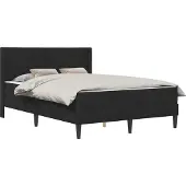 vidaXL Bettgestell mit Matratze mit Kopfteil Schwarz 140 x 200 cm Samt