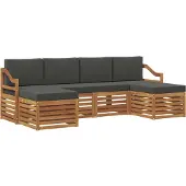 vidaXL Outdoor-Sofagarnitur 6 stk. Natur und Anthrazit