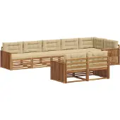 vidaXL Outdoor-Sofagarnitur 8 Stk. Natur und Beige