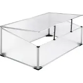 Linder Exclusiv GmbH Linder Exclusiv Gewächshaus aus Aluminiumprofilen mit Polycarbonatfüllung,mit aufklappbaren Deckel MC4361 100x60x30/40 cm