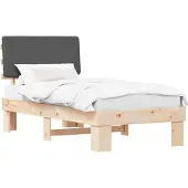 vidaXL Bettgestell mit gepolstertem Kopfteil Dunkelgrau 100 x 200 cm