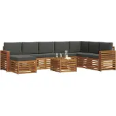 vidaXL Outdoor-Sofagarnitur 9 Stk. Natur und Anthrazit