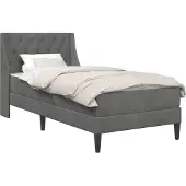 vidaXL Bettgestell mit Matratze Dunkelgrau 90 x 190 cm Samt