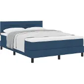 vidaXL Boxspringbett mit Kopfteil Blau 140 x 190 cm Stoff