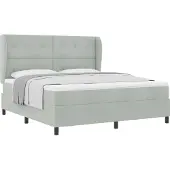 vidaXL Boxspringbett mit Kopfteil Hellgrau 200 x 180 cm Samt
