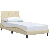 vidaXL Bettgestell ohne Matratze "Hanko" Creme 100x200 cm Stoff