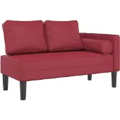 vidaXL Chaiselongue mit Kissen Weinrot Kunstleder