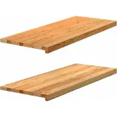 vidaXL Fensterbänke 2 Stk. Hellbraun 100x40x2 cm Massivholz Eiche
