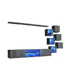 AEA Luxus Möbel Set 8tlg Wohnwand Wand Regal 6x Wandschrank Einrichtung