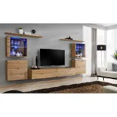 AEA Wohnwand Luxus Set 7tlg. Wohnzimmer Wand Schrank Wandregale Holz Möbel Gruppe