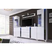 AEA Hochglanz Wohnwand Schrankwand Wohnzimmer Schrank Vitrine Sideboard Wohnwände