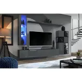 Xl Moebel Gmbh Designer Grau Wohnwand Hänge VitrineTV Ständer Komplett Hochglanz Sideboard