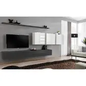 Xl Moebel Gmbh Holzmöbel Wohnwand Grau Designer TV-Ständer Hochglanz Sideboard Wandschrank